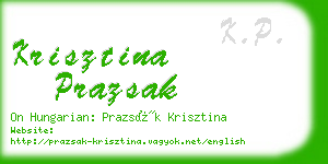 krisztina prazsak business card